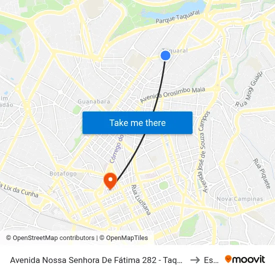Avenida Nossa Senhora De Fátima 282 - Taquaral Campinas - SP Brasil to Esamc map