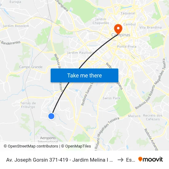 Av. Joseph Gorsin 371-419 - Jardim Melina I Campinas - SP 13056-130 Brasil to Esamc map