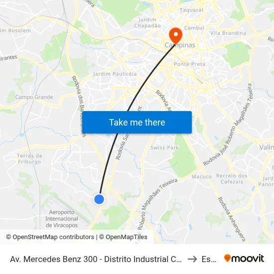 Av. Mercedes Benz 300 - Distrito Industrial Campinas - SP Brasil to Esamc map
