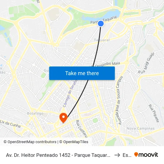 Av. Dr. Heitor Penteado 1452 - Parque Taquaral Campinas - SP 13075-460 Brasil to Esamc map