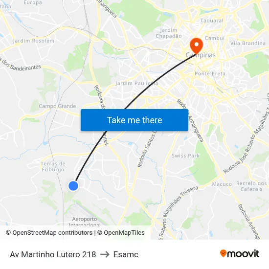 Av Martinho Lutero 218 to Esamc map