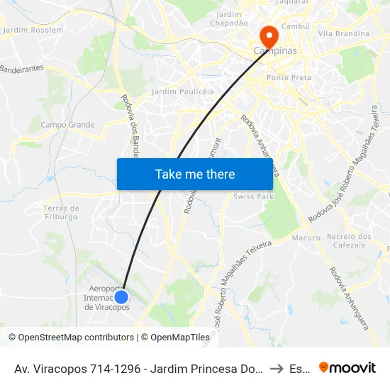Av. Viracopos 714-1296 - Jardim Princesa Doeste Campinas - SP Brasil to Esamc map