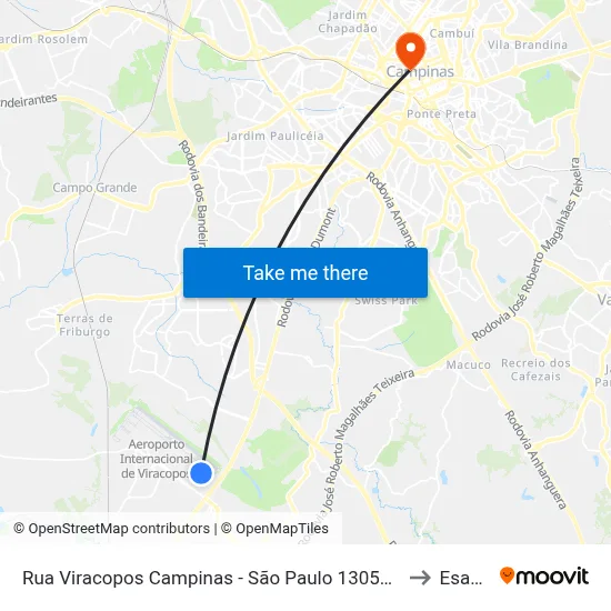 Rua Viracopos Campinas - São Paulo 13052 Brasil to Esamc map