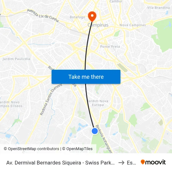 Av. Dermival Bernardes Siqueira - Swiss Park Campinas - SP Brasil to Esamc map