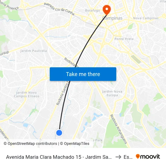Avenida Maria Clara Machado 15 - Jardim Santa Cruz Campinas - SP Brasil to Esamc map