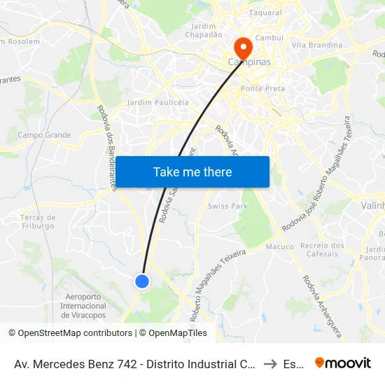 Av. Mercedes Benz 742 - Distrito Industrial Campinas - SP Brasil to Esamc map