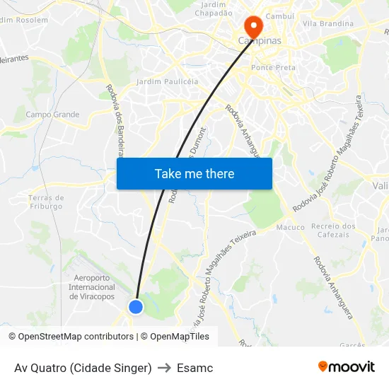 Av Quatro (Cidade Singer) to Esamc map