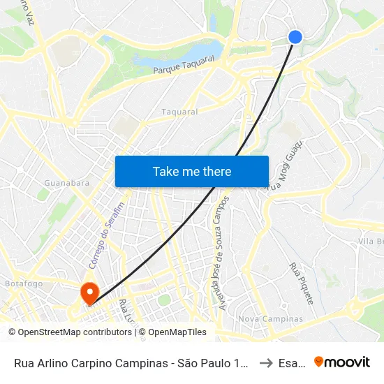 Rua Arlino Carpino Campinas - São Paulo 13088 Brasil to Esamc map