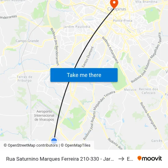 Rua Saturnino Marques Ferreira 210-330 - Jardim Fernanda Campinas - SP 13053-636 Brasil to Esamc map