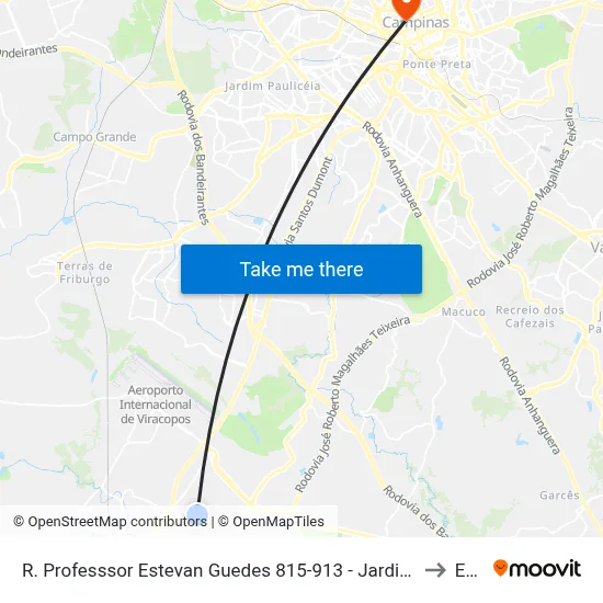 R. Professsor Estevan Guedes 815-913 - Jardim Fernanda Campinas - SP 13053-618 Brasil to Esamc map