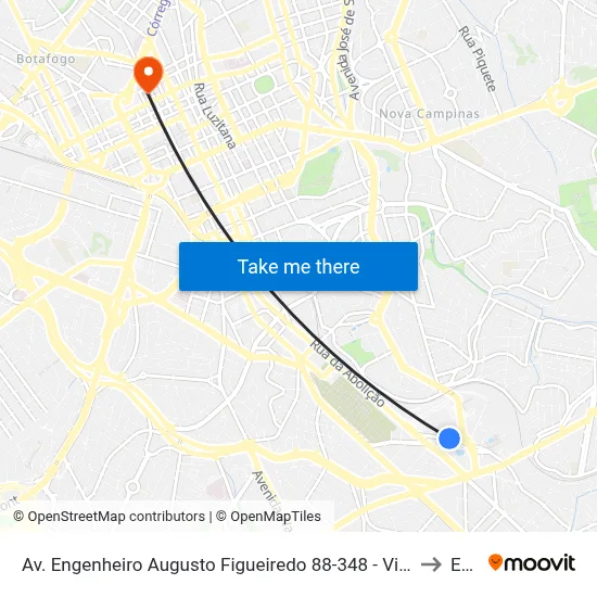 Av. Engenheiro Augusto Figueiredo 88-348 - Vila Progresso Campinas - SP 13045-603 Brasil to Esamc map