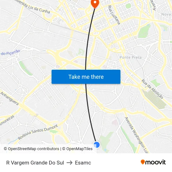 R Vargem Grande Do Sul to Esamc map