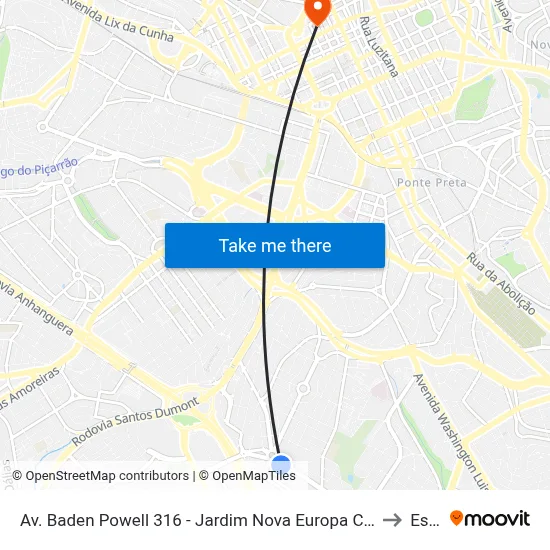 Av. Baden Powell 316 - Jardim Nova Europa Campinas - SP 13040-093 Brasil to Esamc map