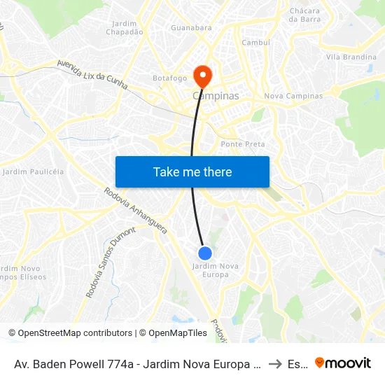 Av. Baden Powell 774a - Jardim Nova Europa Campinas - SP 13040-093 Brasil to Esamc map