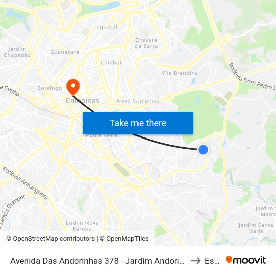 Avenida Das Andorinhas 378 - Jardim Andorinhas Campinas - SP Brasil to Esamc map