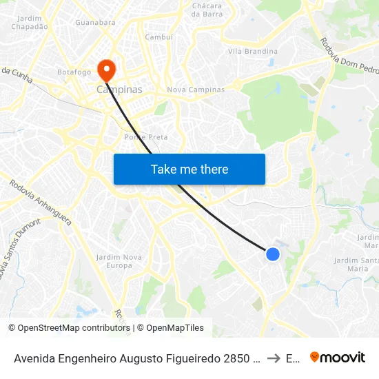 Avenida Engenheiro Augusto Figueiredo 2850 - Jardim Bom Sucesso Campinas - SP Brasil to Esamc map