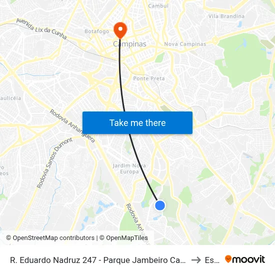 R. Eduardo Nadruz 247 - Parque Jambeiro Campinas - SP 13042-350 Brasil to Esamc map