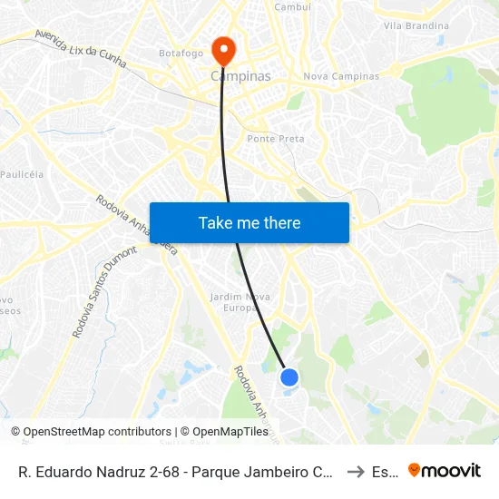 R. Eduardo Nadruz 2-68 - Parque Jambeiro Campinas - SP 13042-350 Brasil to Esamc map