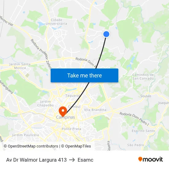 Av Dr Walmor Largura 413 to Esamc map