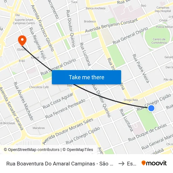Rua Boaventura Do Amaral Campinas - São Paulo 13015 Brasil to Esamc map