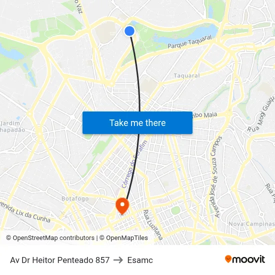 Av Dr Heitor Penteado 857 to Esamc map