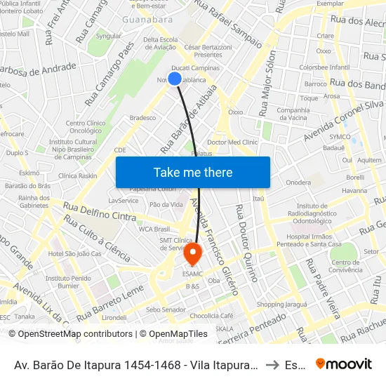 Av. Barão De Itapura 1454-1468 - Vila Itapura Campinas - SP Brasil to Esamc map