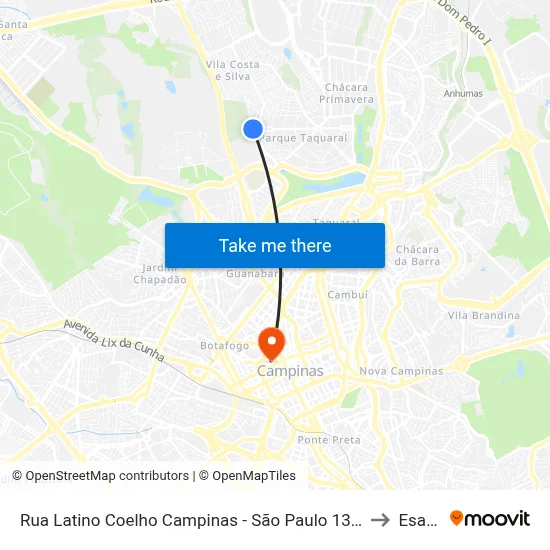 Rua Latino Coelho Campinas - São Paulo 13081 Brasil to Esamc map