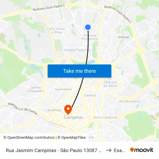 Rua Jasmim Campinas - São Paulo 13087 Brasil to Esamc map