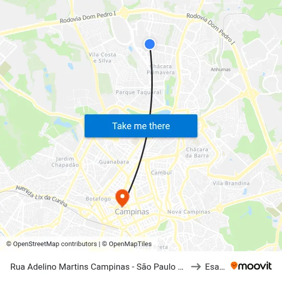 Rua Adelino Martins Campinas - São Paulo 13087 Brasil to Esamc map