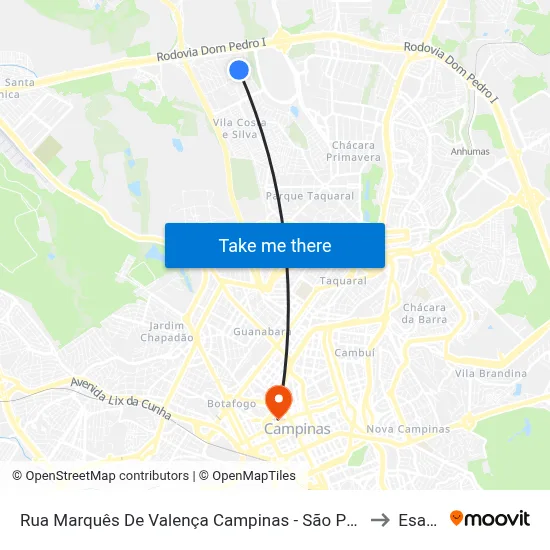 Rua Marquês De Valença Campinas - São Paulo Brasil to Esamc map