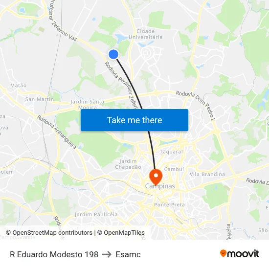 R Eduardo Modesto 198 to Esamc map