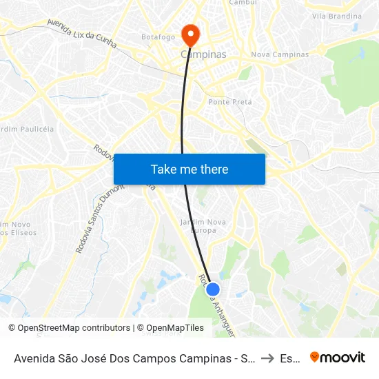 Avenida São José Dos Campos Campinas - São Paulo 13040 Brasil to Esamc map