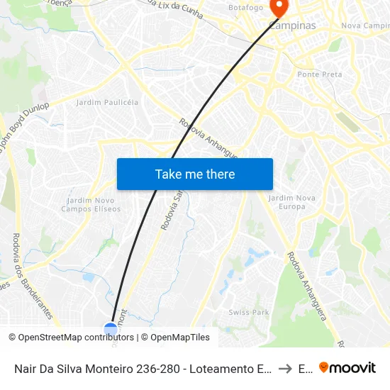 Nair Da Silva Monteiro 236-280 - Loteamento E Arruamento Telesp - Jardim Itatinga Campinas - SP 13052-417 Brasil to Esamc map