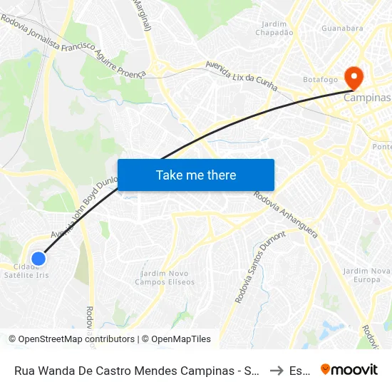 Rua Wanda De Castro Mendes Campinas - São Paulo 13059 Brasil to Esamc map