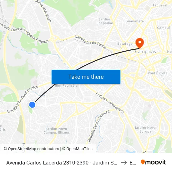 Avenida Carlos Lacerda 2310-2390 - Jardim Santa Lucia Campinas - SP 13060-518 Brasil to Esamc map