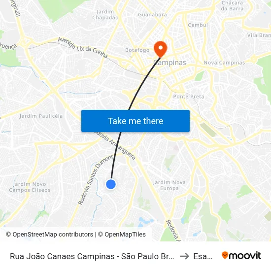 Rua João Canaes Campinas - São Paulo Brasil to Esamc map