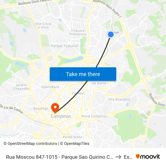 Rua Moscou 847-1015 - Parque Sao Quirino Campinas - SP 13088-117 Brasil to Esamc map