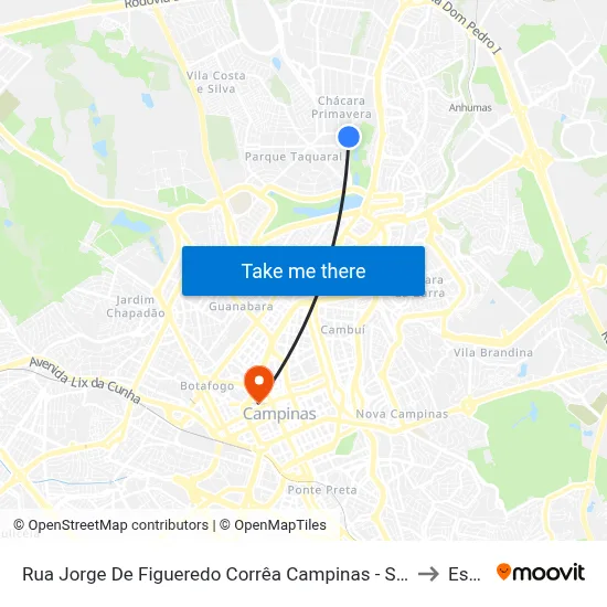 Rua Jorge De Figueredo Corrêa Campinas - São Paulo 13087 Brasil to Esamc map