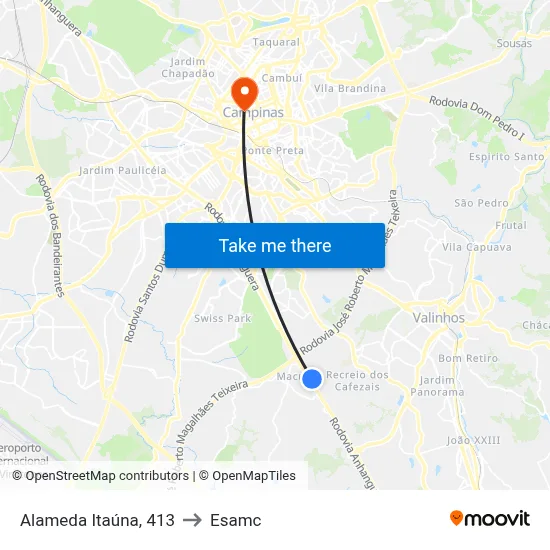 Alameda Itaúna, 413 to Esamc map