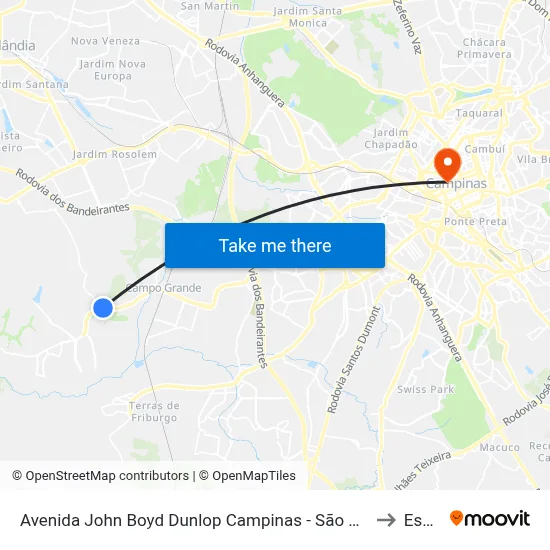 Avenida John Boyd Dunlop Campinas - São Paulo 13058 Brasil to Esamc map