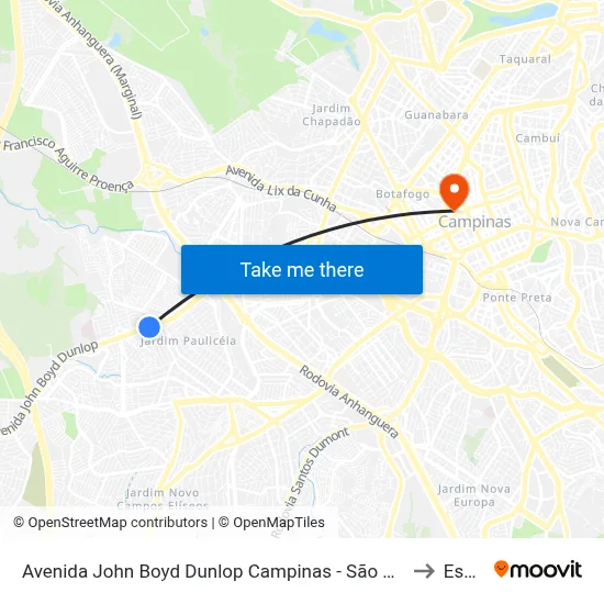 Avenida John Boyd Dunlop Campinas - São Paulo 13060 Brasil to Esamc map