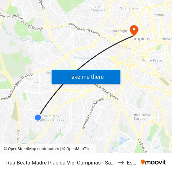 Rua Beata Madre Plácida Viel Campinas - São Paulo 13060 Brasil to Esamc map