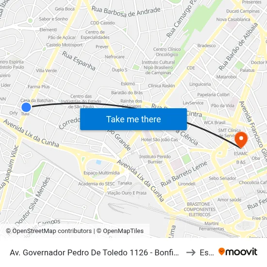 Av. Governador Pedro De Toledo 1126 - Bonfim Campinas - SP 13070-751 Brasil to Esamc map