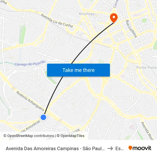 Avenida Das Amoreiras Campinas - São Paulo 13036-225 Brasil to Esamc map