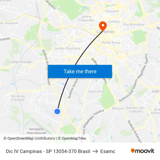 Dic IV Campinas - SP 13054-370 Brasil to Esamc map