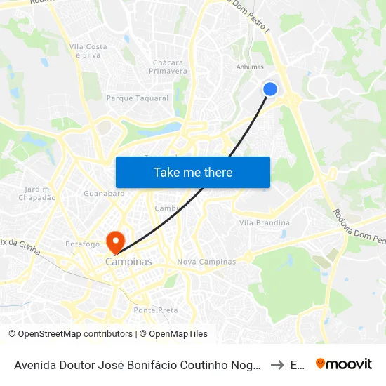 Avenida Doutor José Bonifácio Coutinho Nogueira Campinas - São Paulo 13091 Brasil to Esamc map