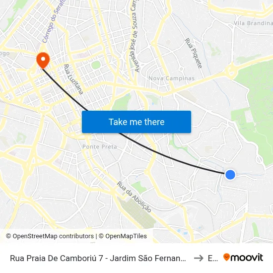 Rua Praia De Camboriú 7 - Jardim São Fernando Campinas - SP 13100-367 República Federativa Do Brasil to Esamc map