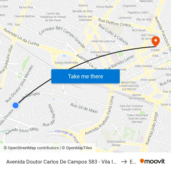 Avenida Doutor Carlos De Campos 583 - Vila Industrial Campinas - SP República Federativa Do Brasil to Esamc map