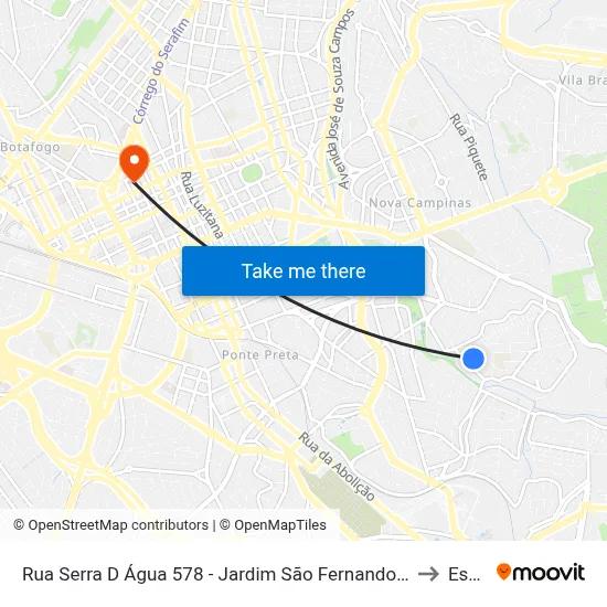 Rua Serra D Água 578 - Jardim São Fernando Campinas - SP Brasil to Esamc map