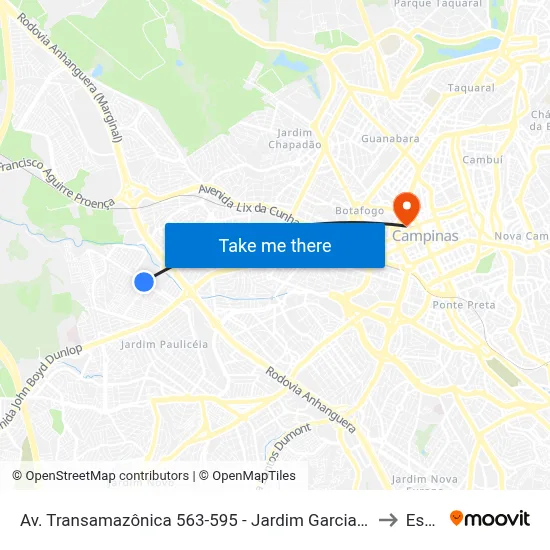 Av. Transamazônica 563-595 - Jardim Garcia Campinas - SP Brasil to Esamc map
